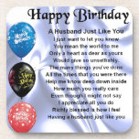 Husband Poem - Happy Birthday Drankjes Onderzetter<br><div class="desc">Een geweldig cadeau voor een man op zijn verjaardag</div>