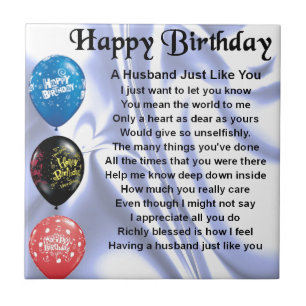 Husband Poem - Happy Birthday Tegeltje