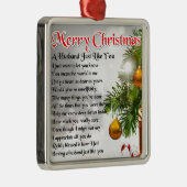 Husband Poem - kerstontwerp Metalen Ornament (Rechts)