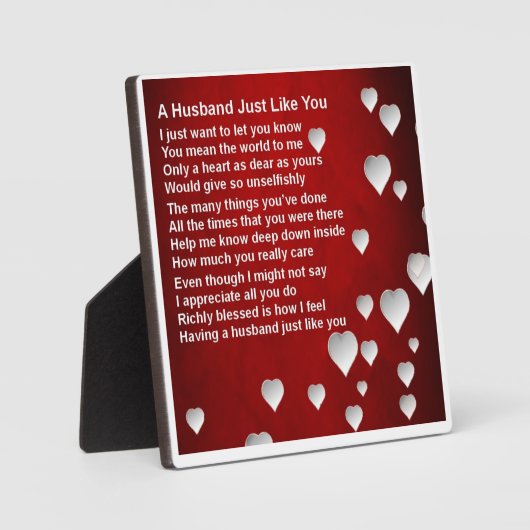 Husband Poem Plaque - Valentijnsdag - Harten 3 Fotoplaat (Voorkant)