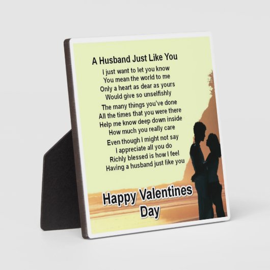 Husband Poem Plaque - Valentijnsdag - Lovers Fotoplaat (Voorkant)
