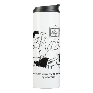 Husband probeert geen Wooed Thermal Tumbler te kri Thermosbeker
