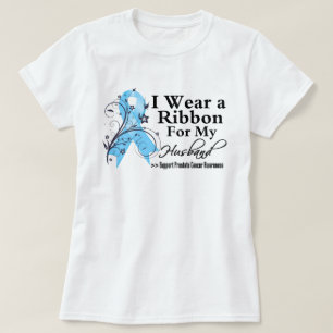 Husband Prostate Cancer Ribbon T-shirt