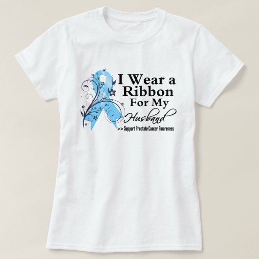 Husband Prostate Cancer Ribbon T-shirt (Design voorkant)