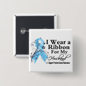 Husband Prostate Cancer Vierkante Button 5,1 Cm (Voorkant /achterkant)