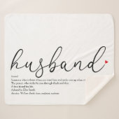 Husband Red Love Heart Elegant Script Definition Sherpa Deken (Voorkant (horizontaal))