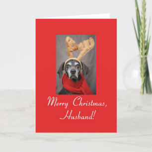 Husband reinder pointer Merry x-mas Feestdagen Kaart
