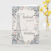 Husband Romantic 35th Birthday Eiffel Tower Kaart (Gele Bloem)