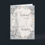 Husband Romantic 60th Birthday Eiffel Tower Kaart<br><div class="desc">De Romantische kaart voor de 60ste verjaardag van de man heeft een blauwe en grijze grens,  een schets van de Eiffeltoren en een subtiele 60 op de achtergrond. Ontworpen door Robin,  elementen van de Hongaarse Jpeg.</div>