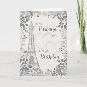Husband Romantic Birthday Eiffeltoren Kaart