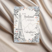 Husband Romantic Valentines Day Eiffel Tower Kaart