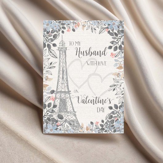 Husband Romantic Valentines Day Eiffel Tower Kaart