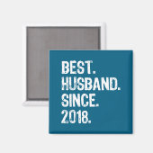 Husband Since 2018 1st Wedding Artwork Magneet (Voorkant / Achterkant)