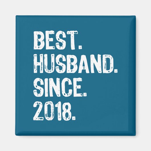 Husband Since 2018 1st Wedding Artwork Magneet (Voorkant)