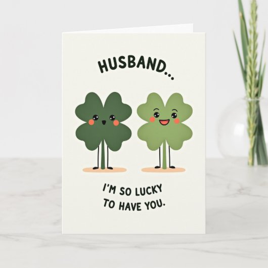 Husband So Lucky Love Card Kaart (Voorkant)