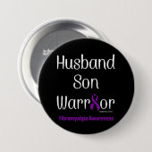 Husband Son Warrior...Fibro Ronde Button 7,6 Cm (Voorkant /achterkant)