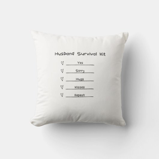 Husband Survival Kit schattig  Kussen (Voorkant)
