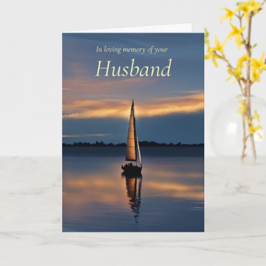 Husband Sympathy with Sailboat on the Water  Kaart (Gele Bloem)