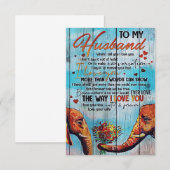 Husband To My Husband Elephant Bedankkaart (Voorkant / Achterkant)