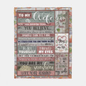 Husband to Wife Love van echtgenoot Fleece Blanket (Voorkant)
