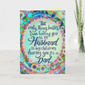 Husband Vaderdag Blauwe Inspiratie Kaart (Voorkant)