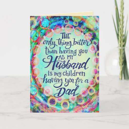 Husband Vaderdag Blauwe Inspiratie Kaart (Voorkant)