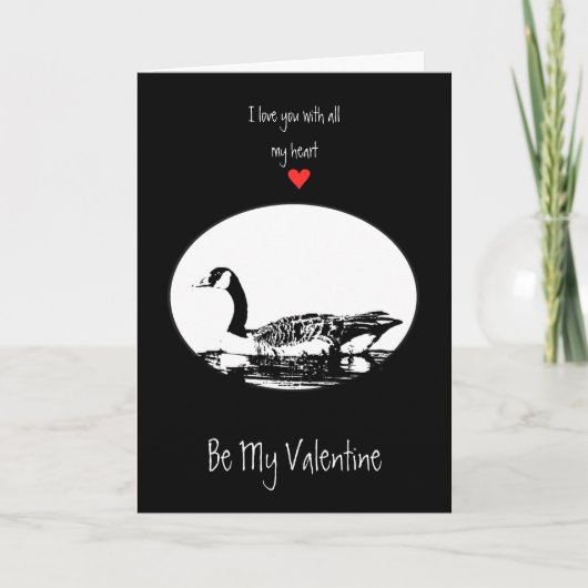 Husband Valentijn Love Canada Goose Silhouette Art Feestdagen Kaart (Voorkant)