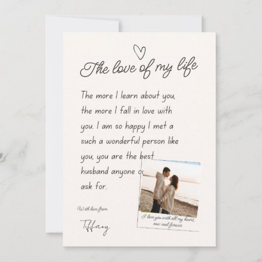 Husband valentines day cards kaart (Voorkant)