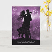 Husband Valentines Day with Silhouetted Couple  Kaart (Gele Bloem)