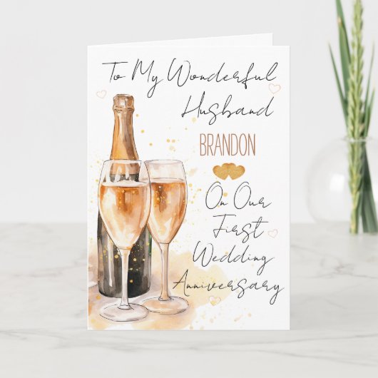 Husband Wedding Anniversary Card Kaart (Voorkant)