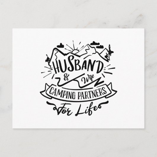 husband & wife camping partners for life briefkaart (Voorkant)