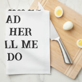 Husband Wife Joke Kitchen Hand Towel Theedoek (Quarter Fold)