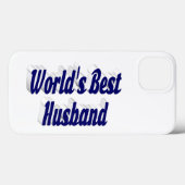 Husband with dark blue text  iPhone case (Achterkant (horizontaal))