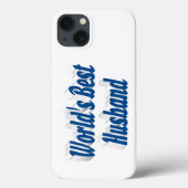 Husband with sea blue text  iPhone case (Achterkant)