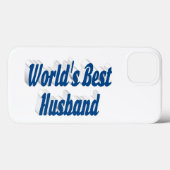 Husband with sea blue text  iPhone case (Achterkant (horizontaal))