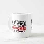 Husband's Geweldige vrouw Funny Mug Koffiemok (Voorkant links)