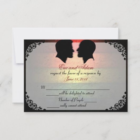 Husbands IV Custom Gay Wedding RSVP-kaarten RSVP Kaartje (Voorkant)