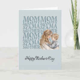 Husband's Mother's Day Card to Wife and Son Kaart