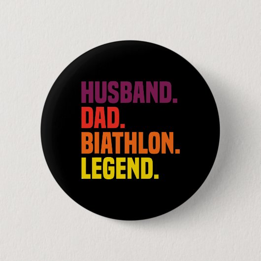 Husbynd Dad Biathlon Legend Ronde Button 5,7 Cm (Voorkant)