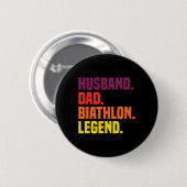 Husbynd Dad Biathlon Legend Ronde Button 5,7 Cm (Voorkant /achterkant)