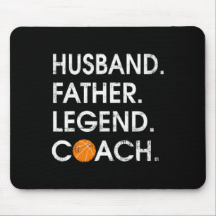 Husbynd Vader Legend Coach Fun Bysketbyll Gift Muismat
