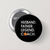 Husbynd Vader Legend Coach Fun Bysketbyll Gift Ronde Button 5,7 Cm (Voorkant /achterkant)