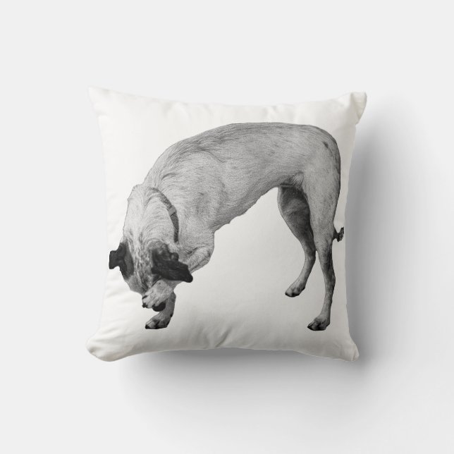 Hush-and-Grin Terrier Kussen (Voorkant)
