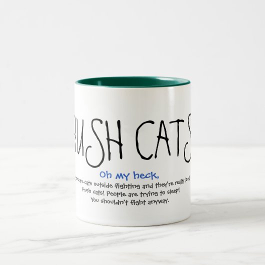 HUSH CATS! De mok! Tweekleurige Koffiemok (Center)