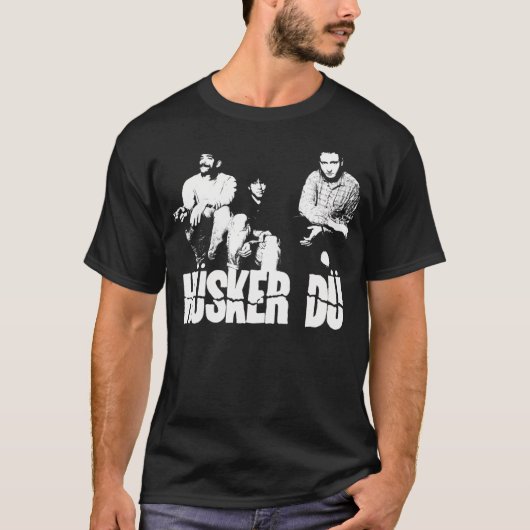 Husker Du - Het witte stencil T-shirt (Voorkant)