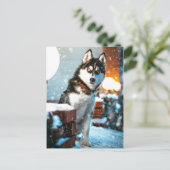 Huskey Pet Dog Foto Briefkaart (Staand voorkant)