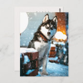 Huskey Pet Dog Foto Briefkaart (Voorkant / Achterkant)