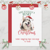 Huskey Whimsical Christmas | Feestdagenkaart