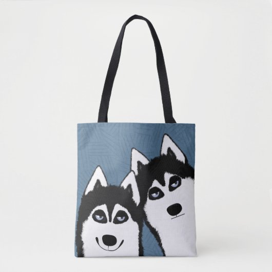 Huskies Allover Canvas tas (Voorkant)