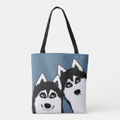 Huskies Allover Canvas tas (Achterkant)
